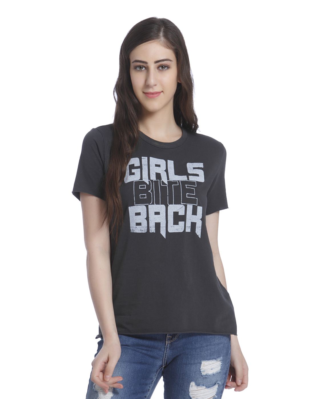 Only Women Casual Wear Chest Print T-Shirt